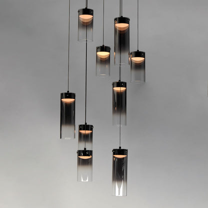 ET2 Lighting Highball 9 Light LED Pendant, Gunmetal/Smoke