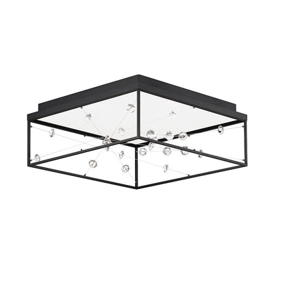 ET2 Lighting Entanglement 1 Light LED Flush Mount, Black/Crystal