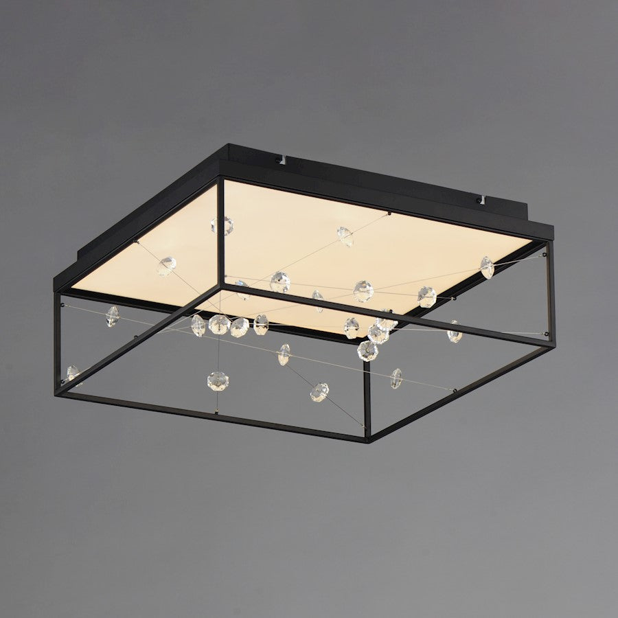 ET2 Lighting Entanglement 1 Light LED Flush Mount, Black/Crystal