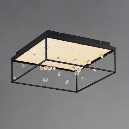 ET2 Lighting Entanglement 1 Light LED Flush Mount, Black/Crystal