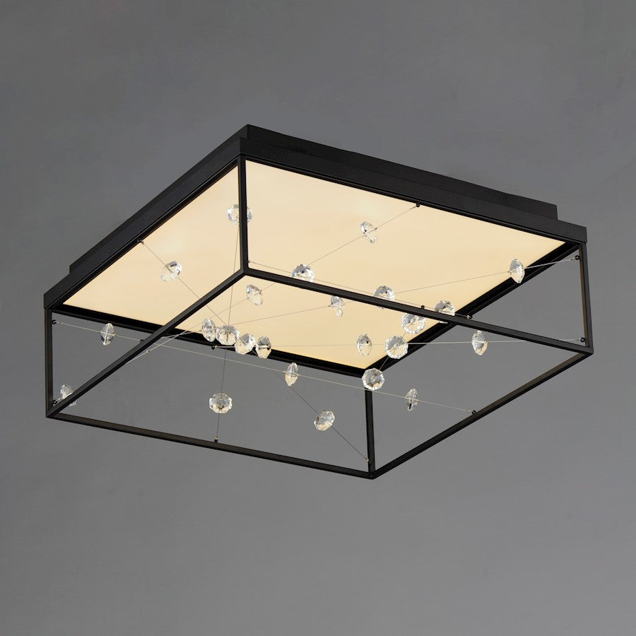 ET2 Lighting Entanglement 1 Light LED Flush Mount, Black/Crystal