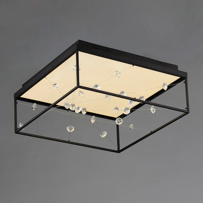 ET2 Lighting Entanglement 1 Light LED Flush Mount, Black/Crystal