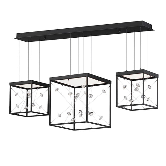 ET2 Lighting Entanglement 1 Light LED Pendant, Black/Crystal