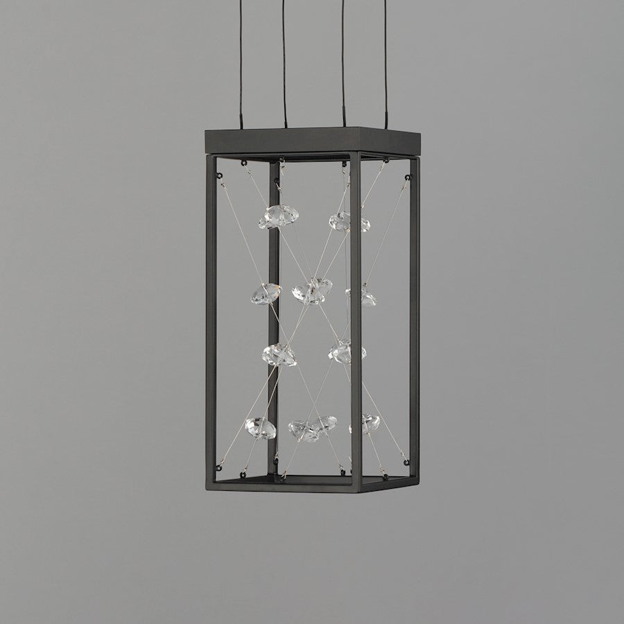 ET2 Lighting Entanglement 1 Light LED Pendant, Black/Crystal