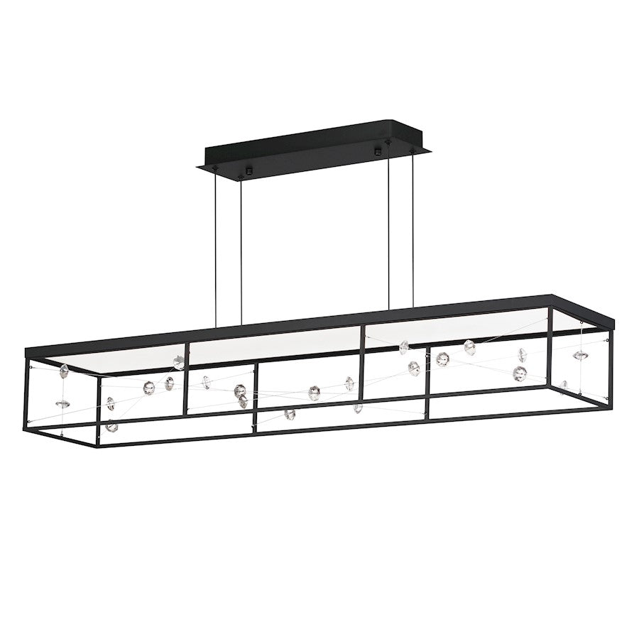 ET2 Lighting Entanglement 4 Light LED Pendant, Black/Crystal