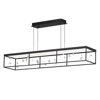 ET2 Lighting Entanglement 4 Light LED Pendant, Black/Crystal