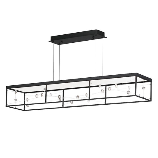 ET2 Lighting Entanglement 4 Light LED Pendant, Black/Crystal