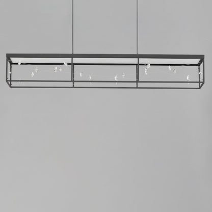ET2 Lighting Entanglement Linear 1Lt LED Pendant, Black/Crystal