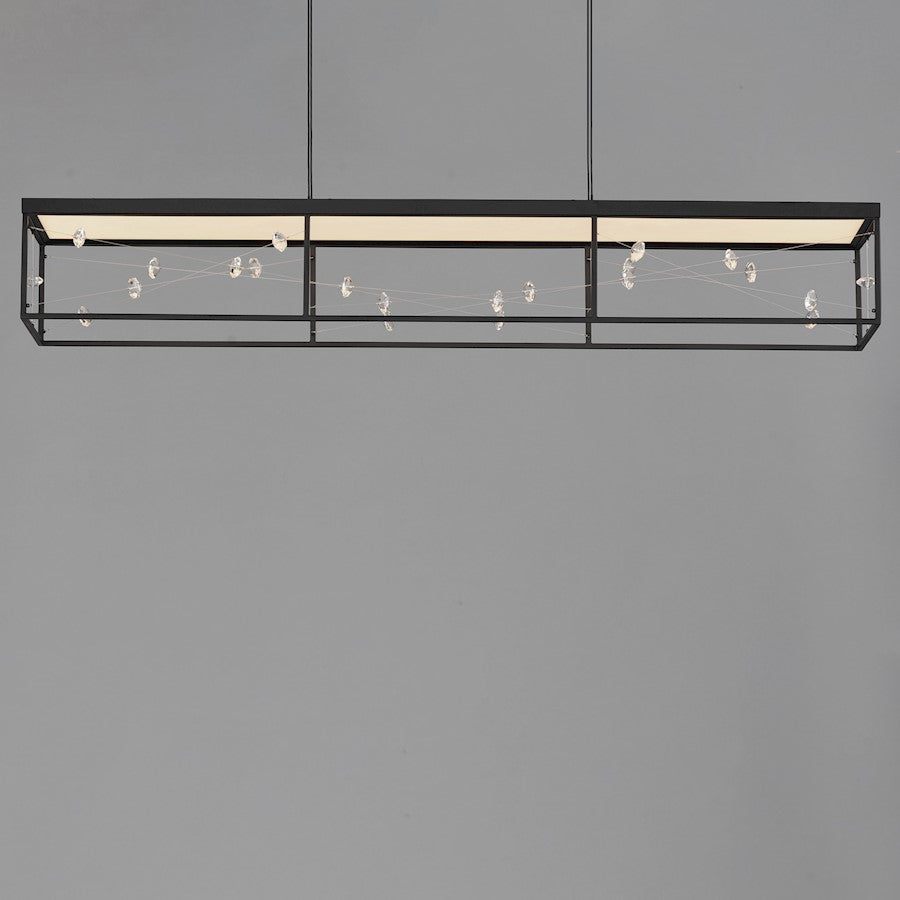 ET2 Lighting Entanglement Linear 1Lt LED Pendant, Black/Crystal