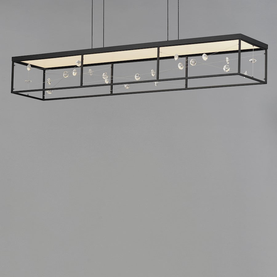 ET2 Lighting Entanglement Linear 1Lt LED Pendant, Black/Crystal