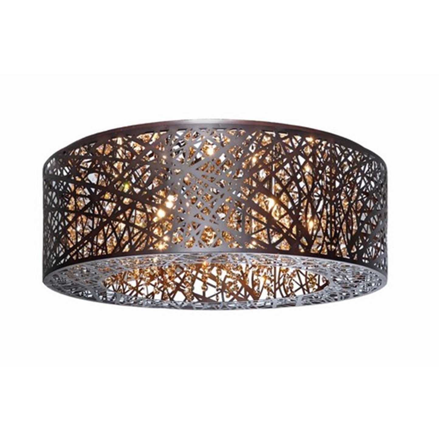 ET2 Inca 7-Light Flush Mount with LED Bulb, Bronze