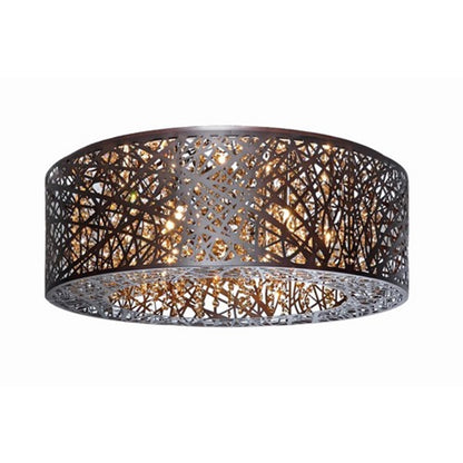 ET2 Inca 7-Light Flush Mount with LED Bulb, Bronze