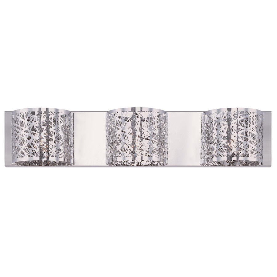 ET2 Inca 3-Light Wall Mount with LED Bulb, Polished Chrome