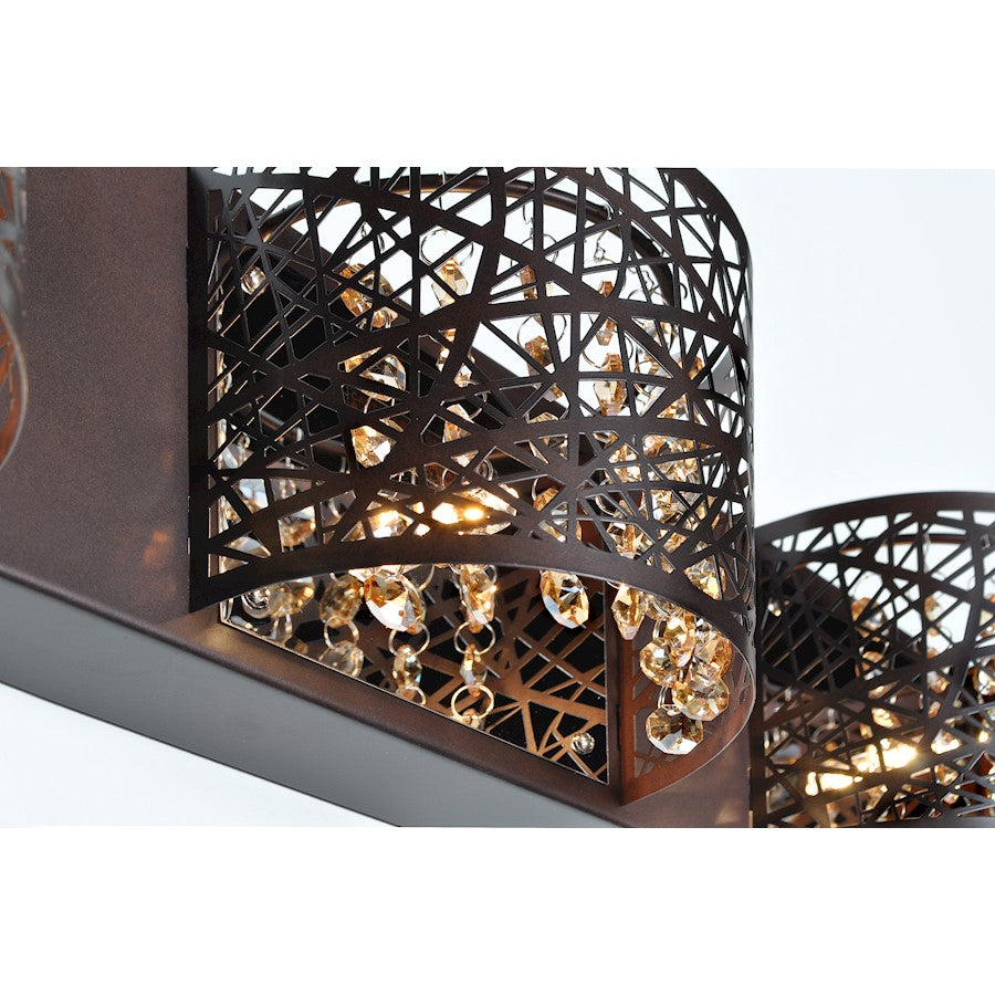 ET2 Lighting Inca 4 Light Wall Mount, Bronze