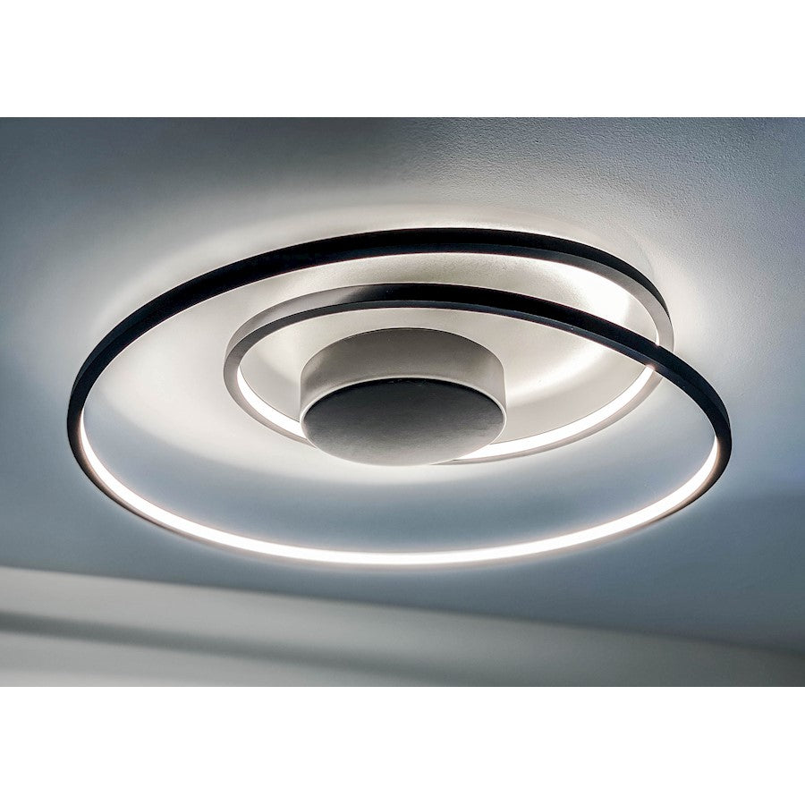 ET2 Lighting Cycle LED 1-Light Flush Mount in Black