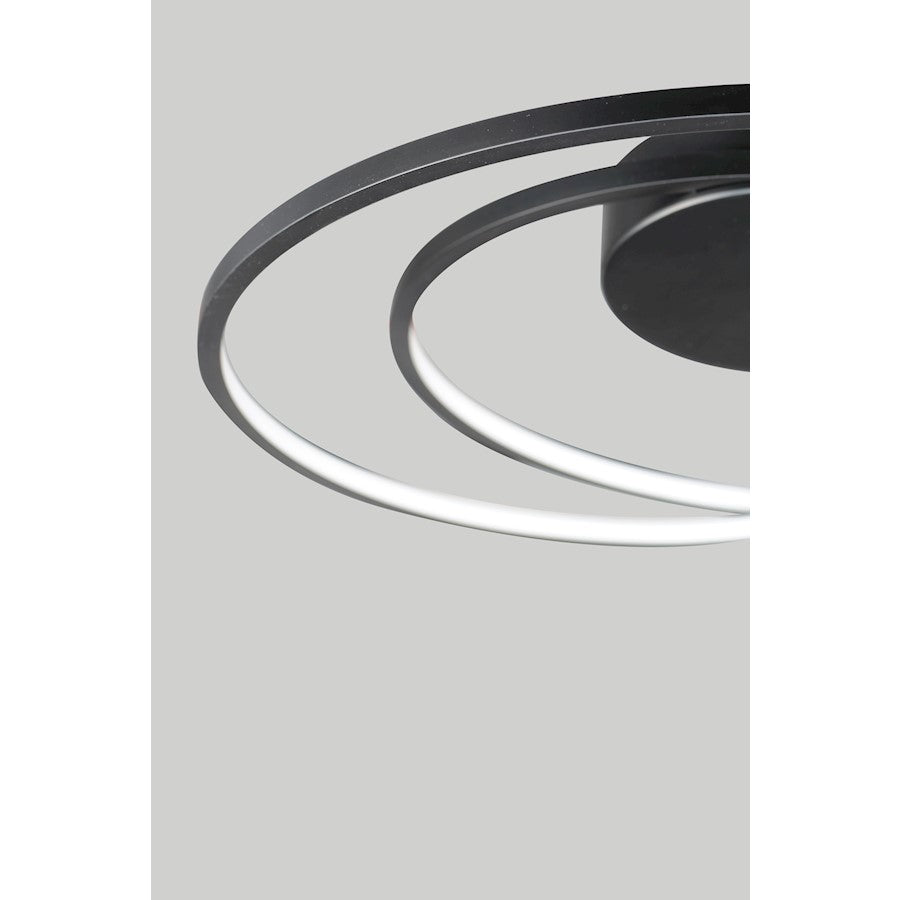 ET2 Lighting Cycle LED 1-Light Flush Mount in Black