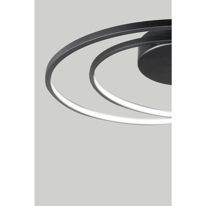 ET2 Lighting Cycle LED 1-Light Flush Mount in Black