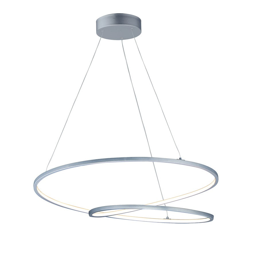 ET2 Lighting Cycle LED 1-Light Pendant in Matte Silver