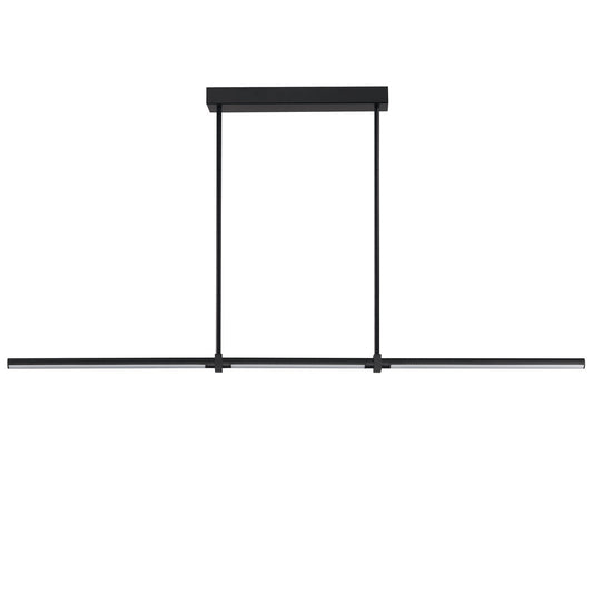 ET2 Dorian 60in 3-Light Linear LED Pendant | Modern Black and Acrylic | Kitchen Island & Dining Room | 60 x 1 x 1 in | Model E21359-BK