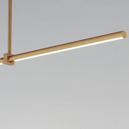 ET2 Dorian 60in 3-Light Linear LED Pendant | Modern Gold and Acrylic | Kitchen Island & Dining Room | 60 x 1 x 1 in | Model E21359-GLD