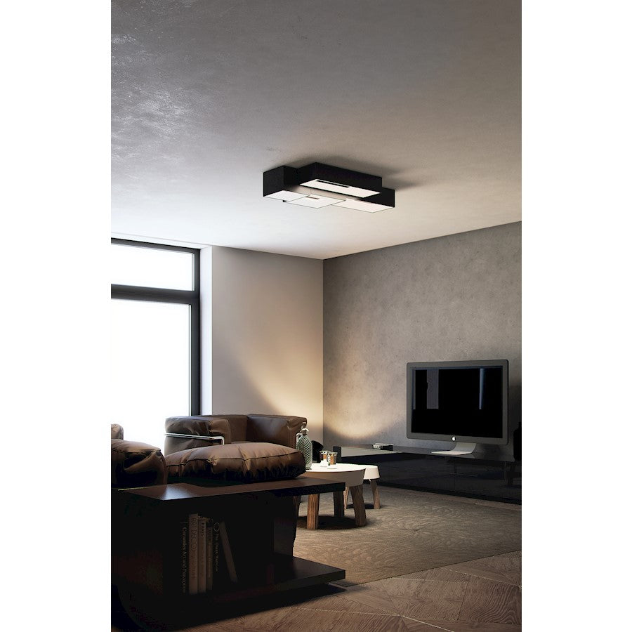 ET2 Lighting Collage 1 Light LED Flush/Wall Mount, Black/White