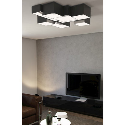 ET2 Lighting Collage 1 Light LED Flush/Wall Mount, Black/White