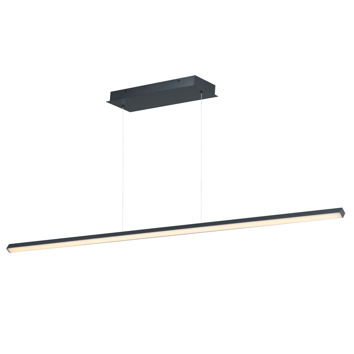 ET2 Hover 60in 1-Light Linear Pendant | Modern Matte Black and White Acrylic | Kitchen Island & Dining Room | 60 x 1.5 x 1.5 in | Model E21370-BK