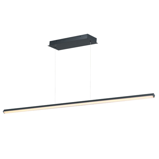 ET2 Hover 60in 1-Light Linear Pendant | Modern Matte Black and White Acrylic | Kitchen Island & Dining Room | 60 x 1.5 x 1.5 in | Model E21370-BK