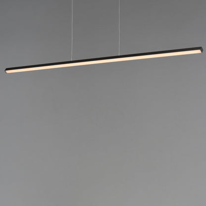 ET2 Hover 60in 1-Light Linear Pendant | Modern Matte Black and White Acrylic | Kitchen Island & Dining Room | 60 x 1.5 x 1.5 in | Model E21370-BK