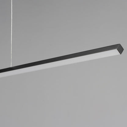 ET2 Hover 60in 1-Light Linear Pendant | Modern Matte Black and White Acrylic | Kitchen Island & Dining Room | 60 x 1.5 x 1.5 in | Model E21370-BK