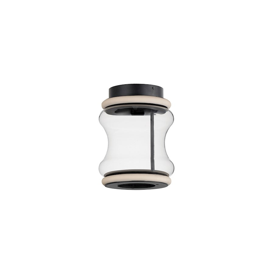ET2 Lighting Syndicate 2 Light Flush Mount, Black/Clear