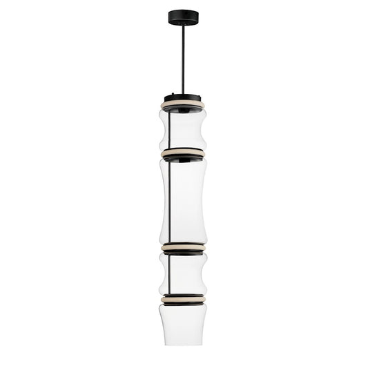 Multi Light Pendant, Black/Clear