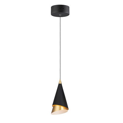 ET2 Lighting Mermaid LED 1-Light Pendant, Black/Metallic Gold
