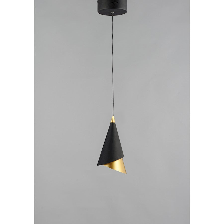 ET2 Lighting Mermaid LED 1-Light Pendant, Black/Metallic Gold