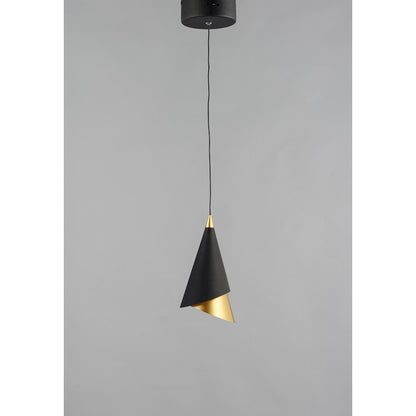 ET2 Lighting Mermaid LED 1-Light Pendant, Black/Metallic Gold