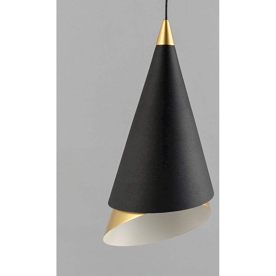 ET2 Lighting Mermaid LED 1-Light Pendant, Black/Metallic Gold