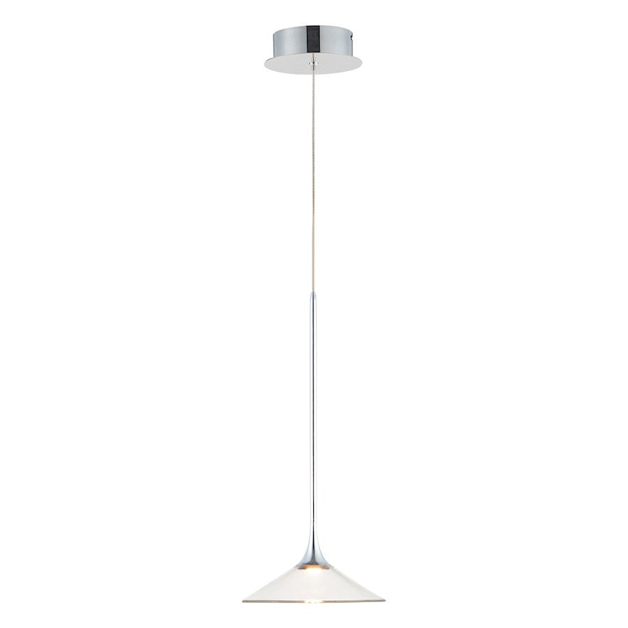 ET2 Lighting Cono 1 Light 8.5" Pendant, Polished Chrome