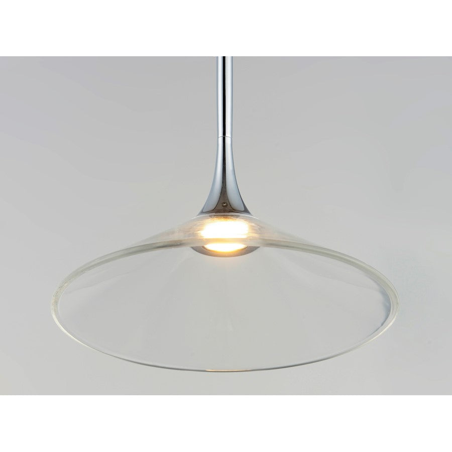 ET2 Lighting Cono 1 Light 8.5" Pendant, Polished Chrome
