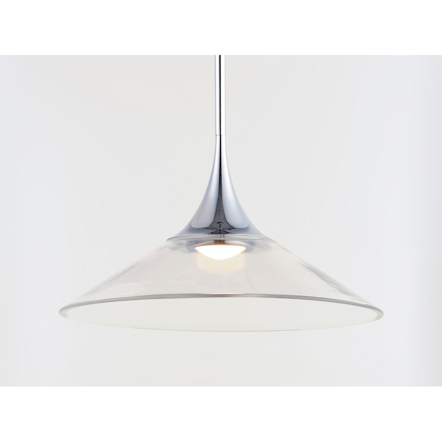 3 Light Linear Pendant, Polished Chrome