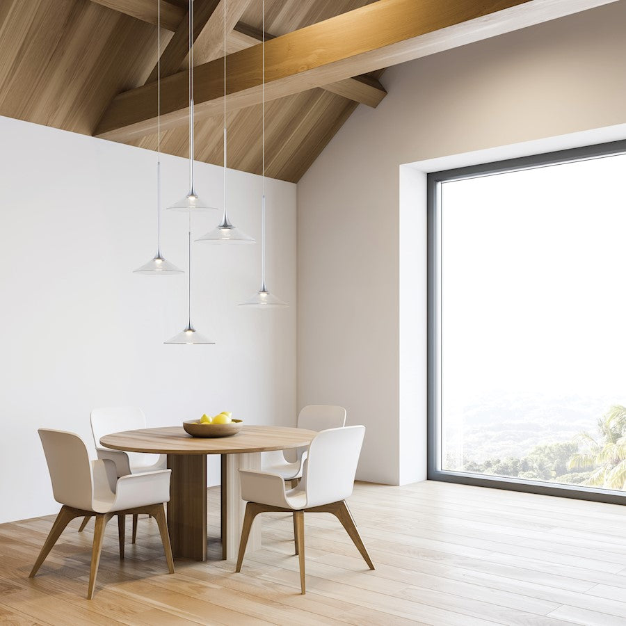 5 Light Pendant, Polished Chrome