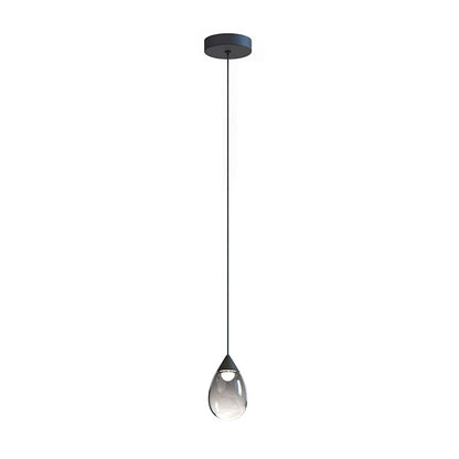 ET2 Lighting Dewdrop 1 Light LED Mini Pendant, Black/Smoke