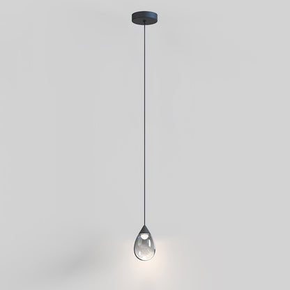 ET2 Lighting Dewdrop 1 Light LED Mini Pendant, Black/Smoke