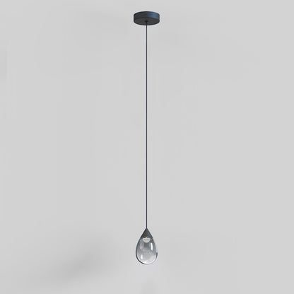 ET2 Lighting Dewdrop 1 Light LED Mini Pendant, Black/Smoke