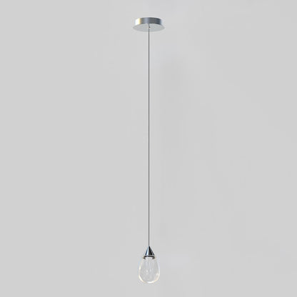 ET2 Lighting Dewdrop 1 Light LED Mini Pendant, Chrome/Clear