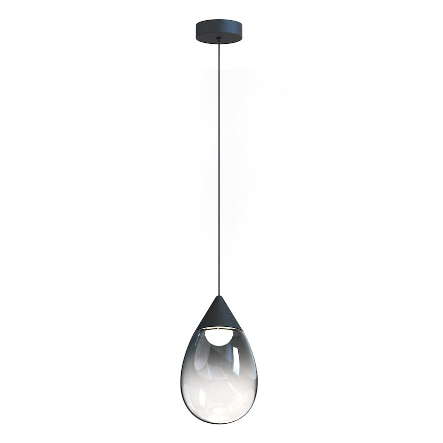 ET2 Lighting Dewdrop Large 1 Light LED Pendant, Black/Smoke