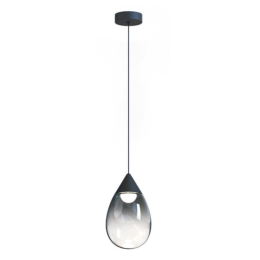 ET2 Lighting Dewdrop Large 1 Light LED Pendant, Black/Smoke