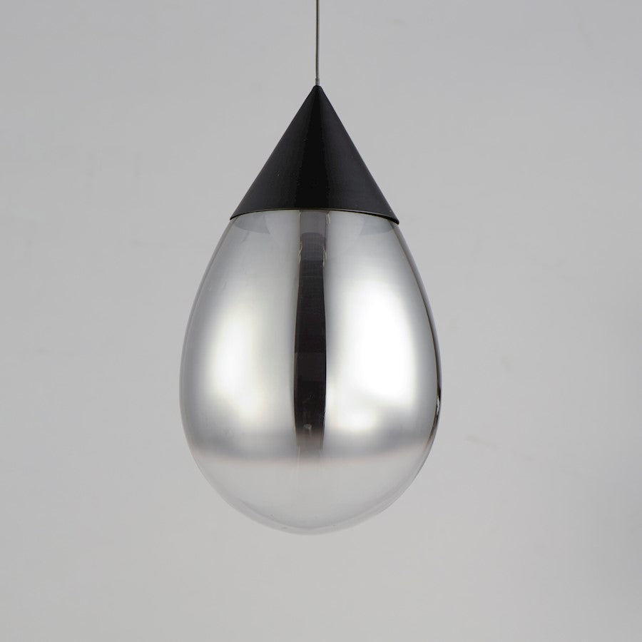 ET2 Lighting Dewdrop Large 1 Light LED Pendant, Black/Smoke