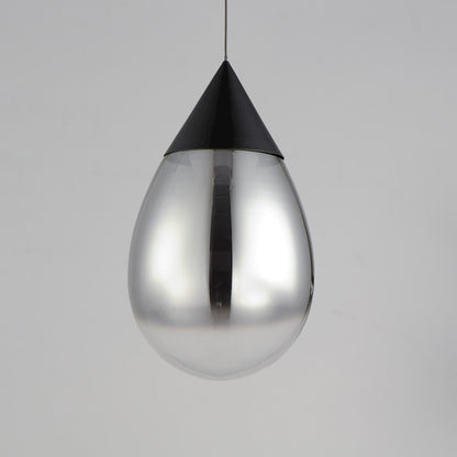 ET2 Lighting Dewdrop Large 1 Light LED Pendant, Black/Smoke