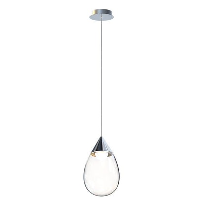 ET2 Lighting Dewdrop Large 1 Light LED Pendant, Chrome/Clear