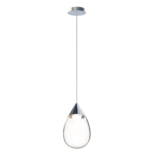 ET2 Lighting Dewdrop Large 1 Light LED Pendant, Chrome/Clear
